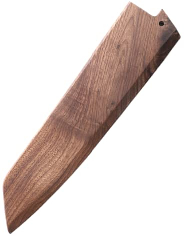 Aibote Hecho a Mano de Madera de Nogal Negro Natural Japonés Kiritsuke Cuchillo de Chef Funda Magnética para Cuchillos Funda Protectora de Madera (9 pulgadas,Straight Entrance)