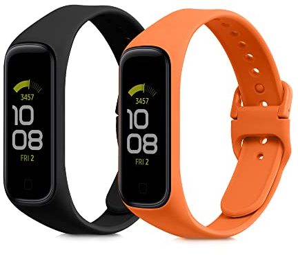 kwmobile 2X Sportarmband kompatibel mit Samsung Galaxy Fit 2 Armband - Fitnesstracker Band Set aus TPU Silikon