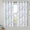 Beauoop Verdunkelungsvorhänge mit Blumenmuster, 100 % lang, 137 cm Länge, 2 Paneele für Schlafzimmer, Wohnzimmer, blau-grau und weiß, Blumenmuster, Raumverdunkelung, thermisch, schalldicht, Ösen,