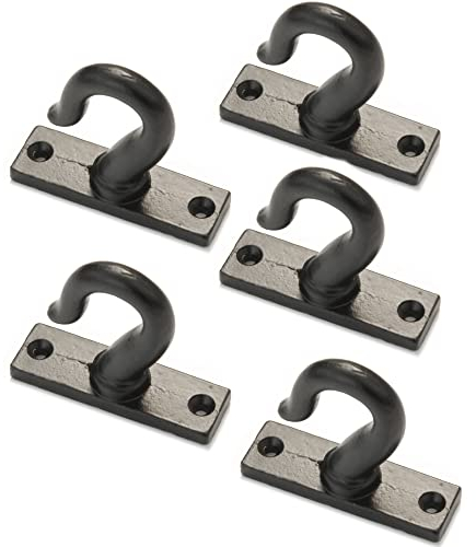 UNDERGROUND PARTS Cast Iron Ceiling Hanging Hook Kitchen Utensil Cup Mug Holder Black - Set of 5