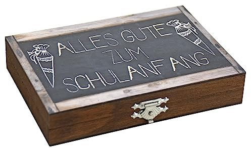HW HOLZKISTEN-WELT Geschenkbox zur Einschulung/Schulanfang Holzkiste Geldgeschenk