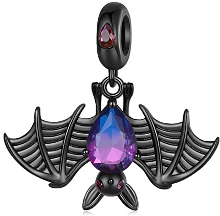 Pendentif chauve-souris pour bracelets Pandora, Charm en argent 925 pour Halloween cadeau