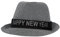 Folat 04471 Trilbyhut Lurex Silber-Silvester Deko, Neujahrs Party, Hutband mit Schrift Frohes Neues Jahr, Happy New Year