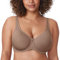 Delimira Women's Support Bra Padded Plus Size Underwired Full Cup T Shirt Seamless Bra Brown Purple 38DD