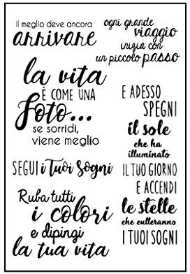 Timbro italiano in silicone trasparente per fai da te compleanno inviti di nozze biglietti scrapbooking carta arte artigianato forniture diario buon compleanno francobolli per la creazione di