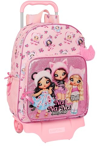 Safta NANANA FABULOUS - Großer Schulrucksack mit Trolley, Kinderrucksack, anpassbar an Trolley, ideal für Schulkinder, vielseitig einsetzbar, Qualität und Widerstandsfähigkeit, 33 x 15 x 42 cm, Rosa,