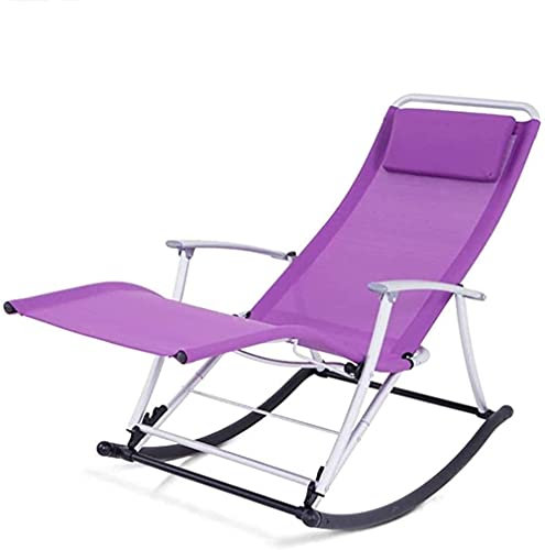Liegestühle Liegestuhl Sonnenliege Klappbarer Schaukelstuhl Zuhause Liegestuhl Gartenstuhl Balkon Siesta-Stuhl Freizeitstuhl Alter Erwachsener Leichtgewichtig-Lila