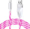 Coolden Câble pour iPhone Chargeur iPhone 2M Lumineux Cable iPhone USB Câble Lightning Connecteur Ultra Résistant Charge Rapide Compatible avec iPhone 14/14 Pro/13/12/11/X/XR/8/7/6,iPad Rose