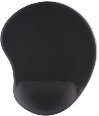 Hama Ergonomisches Mauspad mit Handauflage (Gel Mauspad Memory Foam, strapazierfähige Mauspad-Handgelenkauflage passt Sich an, Mauspad rutschfest, Universal PC Maus Unterlage Schreibtisch) schwarz
