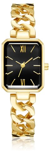 CIVO Damen Uhr Edelstahl Damenuhr: Rechteckig Gold Armbanduhr - Wasserdicht Analog Uhren für Frauen