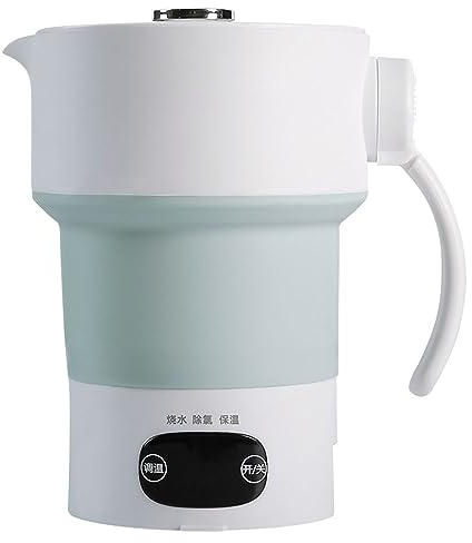 PAHION Hervidor Plegable Hervidor De Té Portátil Caldera De Agua Plegable Hervidor De Silicona De Grado Alimenticio con Pantalla Digital LED Control De Temperatura Auto De Doble Voltaje(Blue)