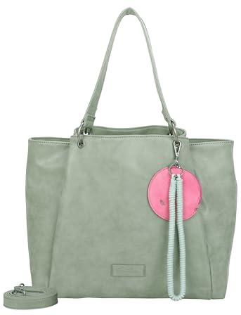 Fritzi42N Vintage Shopper Kunstleder Damen Handtasche Umhängetasche Festival City vegan abnehmbare Tasche Vintage-Waschung 33 x 45 x 18 cm – Schwarz, Rosa, Braun, Grün, Grau, Pink, Blau, Curry