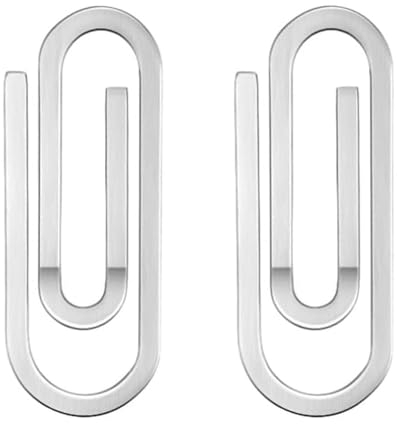 Bhina 2 Pinzas Billetes Tarjetas Clip Dinero Metálico Acero Inoxidable Organizador Dinero Efectivos Sujetador Dinero Sujetador Papeles para Decoración de Oficina, Escuela, Billetes, Tarjetas, Plata