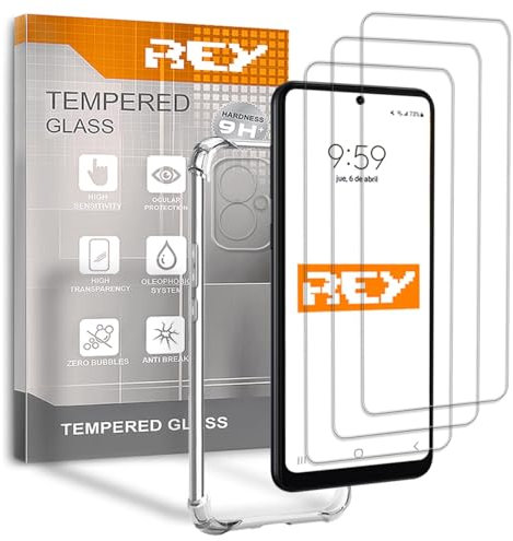 3X Protector de Pantalla y Funda Anti-Shock para OPPO Reno 11 F 5G, Cristal Vidrio Templado y Silicona TPU de Alta Resistencia