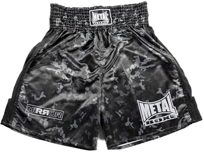 METAL BOXE Unisex – Erwachsene Short Boxe Anglaise Mirror L, Schwarz, Large
