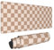 TOXXU Checkered Large Gaming Mouse Pad for Girl with Anti-Slip Base, Checkerboard Extended XL Mousepad, Desk Mat with Stitched Edges for Desk, 31.5 x 11.8 in, Brown