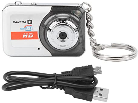 Appareil photo numérique, appareil photo portable, porte-clés, appareil photo ultra haute résolution, caméra DV, non incluse, carte mémoire (argent)