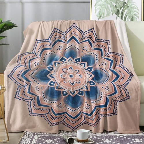ZDABAOEC Kuscheldecke Flauschig Mandala Decke, Fleecedecke 150x200, Sofadecke & Couchdecke, Weiche Kuschelige Wohndecke Blanket, XL Decken für Sofa Couch