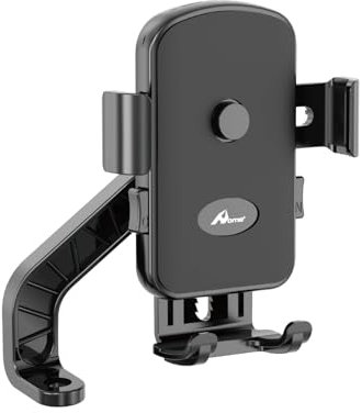 Home 2024 Upgrade Handyhalterung Motorrad, Motorrad Handyhalterung 【Anti Shake + 1S Schnelle Demontage + Ungehinderte Kamera】 Handy Halterungen für Motorrad Rückspiegel für 3,5-7 Zoll Smartphone