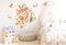 Wally Fox - Wandtattoo Kinderzimmer - Kinderzimmer Deko - Wandtattoo Kinderzimmer Mädchen - Wanddeko - Pfingstrosen, Schmetterlinge, Vogel - Braun, Gelb, Rosa, Creme - 21 Stück