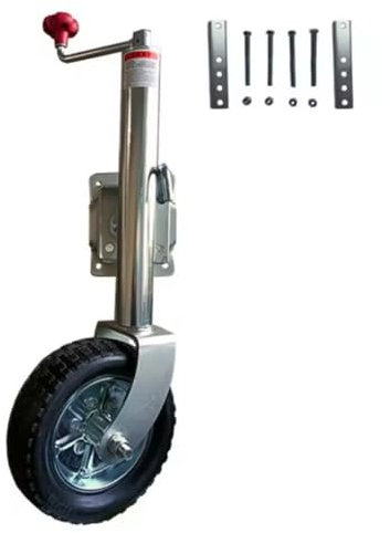 Schwenkbarer Anhänger Stützrad Tragfähigkeit 680 kg Stützrad 254x80mm Obere Wippe Automatik Hänger Stützrad Robustes und Verstellbares Stützrad mit Klemmhalter Montiersatz (ObereWippe)