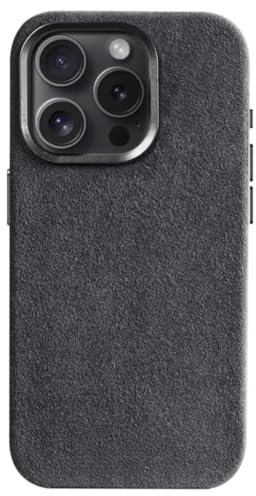 MERCURY LONDON Alcantara Case - Space Gray Edition, MAGSAFE Compatible, Real Alcantara (IPhone 16 Pro)