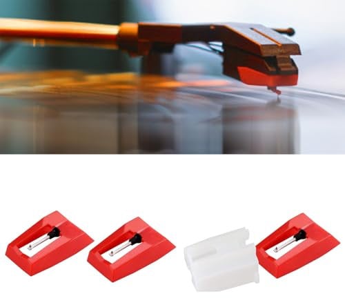 3 Piezas Aguja para Tocadiscos, Agujas con Punta de Diamante Aguja Tocadiscos Universal, Aguja de Repuesto para Fonógrafo Agujas para Tocadiscos, Agujas para Discos de Vinilo