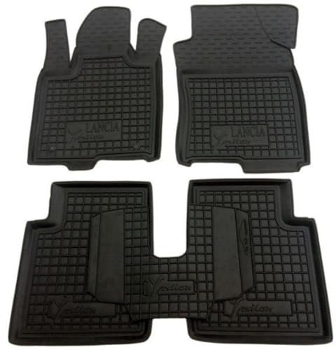 Set tappetini tappeti di gomma su misura compatibili con Lancia Ypsilon (2011+)