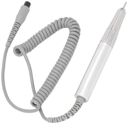 Electric Nail Drill Handpiece High Speed Quiet Replacement Adjustable Handle for Nail Polishing Machine (Silver)