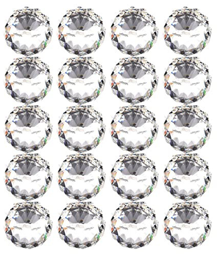 Fnfhsa 20X 40MM Bola de Pendiente de Cristal Decoracion con Facetas Feng Shui ()