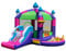GYMAX 5 in 1 Kids Bouncy Castle, Inflatable Jumping House with Slide, Sun Roof, Ball Pit, Ring-toss Game & Basketball Hoop, Outdoor Blow up Playhouse for Garden Backyard (without Blower)