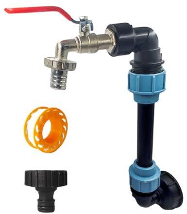 IBC Wasserhahn, IBC Schwanenhals 3/4 Auslaufhahn Adapter, Gewindeschlauch Wasserhahn,Tote Schlauch Adapter, Schnellkupplung Für Schläuche,Zinklegierung Wasserhahn Verlängerungsrohr Mit Dichtem Ventil