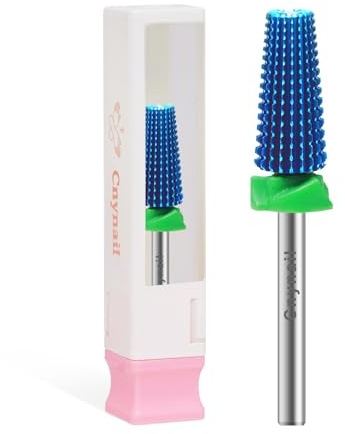Broca de uñas 5 en 1, broca multifunción de carburo de tungsteno para uñas acrílicas, geles duros, eliminación de cutículas, vástago de 3/32 pulgadas, rotación bidireccional para uso zurdo y diestro