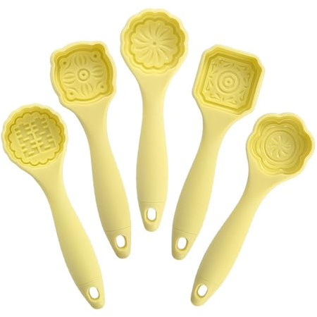 ACOLY Juego de 5 moldes para pastel de luna, galletas, pasteles, postres, herramientas para hornear, para repostería, calabaza, pastel, patrón de flores
