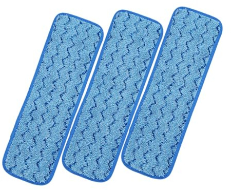 CIYODO 3 pièces Lot de Recharges de Chiffon Microfibre Lavables pour Balai à Franges Vadrouille Nettoyage Sol Polyvalente pour Parquet Carrelage et Stratifié Remplacement de Tête de