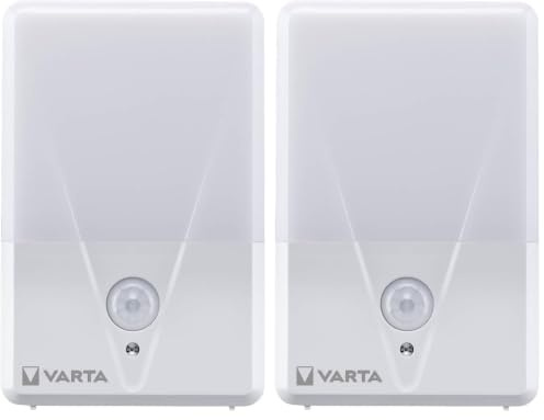 VARTA Nachtlicht mit Bewegungssensor LED inkl. 3x AAA Batterien, Motion Sensor Night Light, einfache Installation: Schraube, Magnet oder 3M-Klebeband, automatische Abschaltung (Packung mit 2)