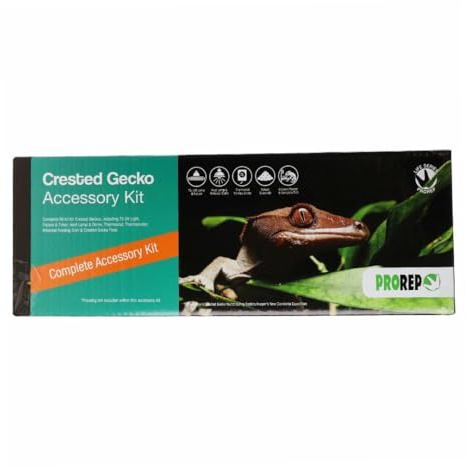 ProRep Crested Gecko Starter Kit | Complete Reptile Enclosure Setup | Heating & Lighting | Substrate & Crested Gecko Diet | Species-Specific Beginner Bundle