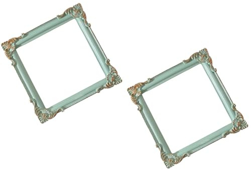 WESIEVYA 2stücke Resin fotorahmen Vintage Stil Umweltfreundlich Robust Dekoratives Fotoshooting zubehör Eleganter Bilderrahmen für Tisch und Schmuckdisplay