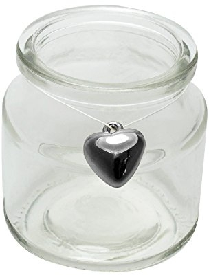 12 x Teelichtgläser H 7 cm - für kleine Teelichter - kleine Windlichter aus Glas für die Tischdeko (12 Stück Gläser + 12 Dekoherzen)