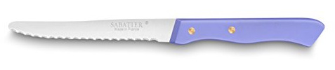 Sabatier - Set de 6 couteaux de Table SERIE 197-10,5 cm | Fabriqué en France, Lame Microdentée Inox et Rivets en Laiton, Parfait pour Couper Facilement Viandes, Fruits et Légumes