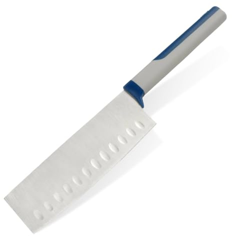 Tasty Hackmesser, 15cm Klinge – Präzises Küchenbeil für Gemüse, mit rostfreiem Edelstahl & ergonomischem Soft-Touch-Griff, Grau/Blau/Silber