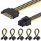 J&D SATA 15 pines a 6 pines PCI Express (PCIe) tarjeta de gráfica vídeo adaptador de cable de alimentación – 20cm, 5 Paquete