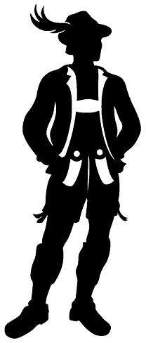 WC-Schild, Toilettenschild Bayrisch mit Lederhose selbstklebend, Herren, Schwarz, L