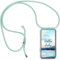 XTCASE Handykette kompatibel mit iPhone 12 Mini Handyhülle, Smartphone Necklace Hülle mit Band Transparent Schutzhülle Stossfest - Schnur mit Case zum Umhängen in Grün