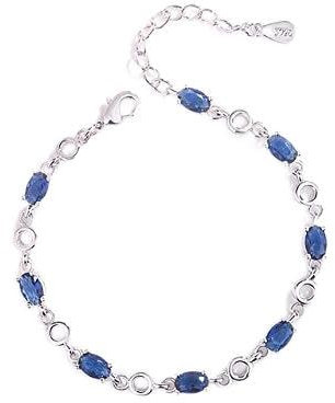 Aqua Blue Topaz Armbänder für Frauen 925 Sterling Silber Deep Blue Kristall Armband Party Valentinstag Schmuck Geschenk tiefblau