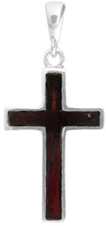 Anhänger - Kreuz 28 x 18 - Silber 925/000 - Bernstein