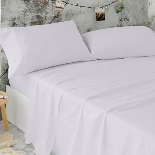 Burrito Blanco Sábanas de Hostelería | Sábanas 180x190/200 | Juego de Sábanas de Matrimonio | Ropa de Cama Algodón/Poliéster | Fácil Planchado | Color Gris | Disponible en Más Medidas