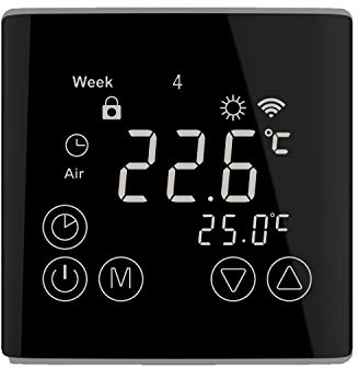 Wifi Thermostat Digitaler Raumthermostat Touchdisplay 16Ampere schwarz