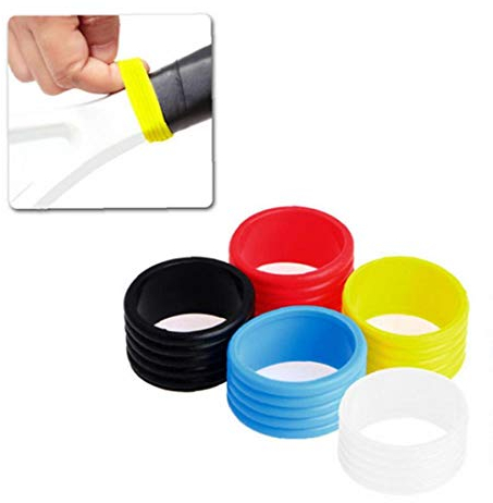 Gracy Tennisschläger Band Grip Silikon-Handgriff Fix Ringe Stretchy Schlägerhandgriff Gummiring Farbe Sortiert 5Pcs, Tennisschläger Silikon-Ring