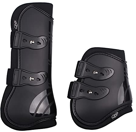 QHP Gamaschen-Set, Größe:Cob, Farbe:schwarz